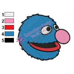 Grover Face Embroidery Design